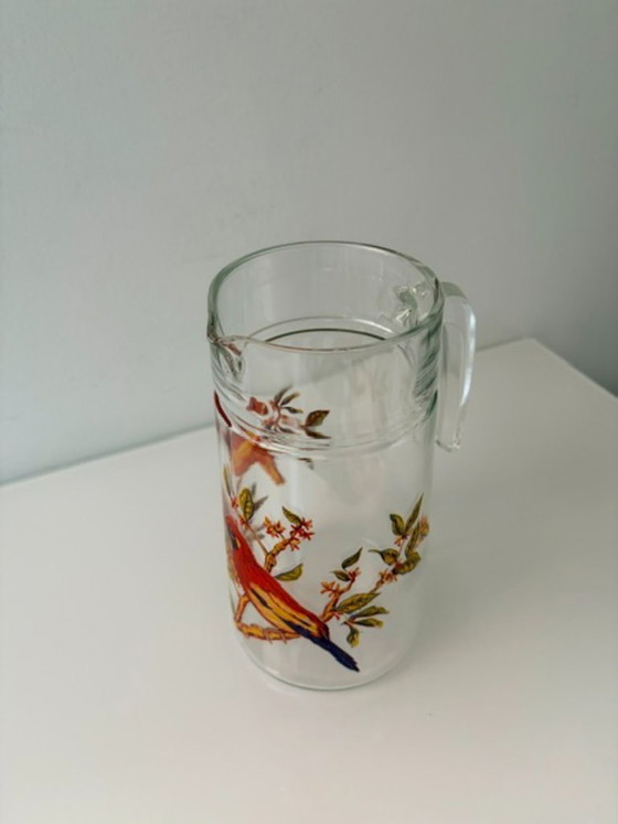 Vintage glass pitcher with bird motif 1.2L – Glass & Decanter (photo 6 of 9)