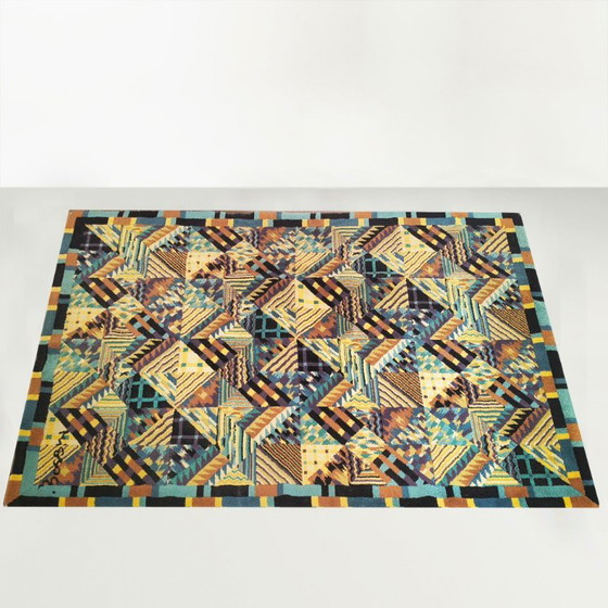 1980s Missoni geometrisch patroon vloerkleed, Multi Color, Vloerkleden en tapijten, Textiel, Geel, Abstract (foto 3 van 14)