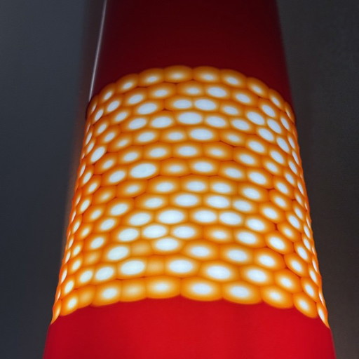 Lampada Sospensione Cono Vetro Murano Rosso Vintage Design Pop Space Age 70 – hanglampen, Murano Glass (photo 2 of 6)