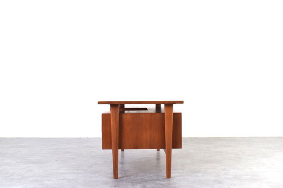 Image 1 of Mid-Century Danish Teak Executive Desk by Kai Kristiansen for FM Møbler, 1960s.