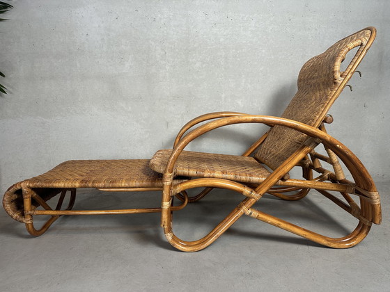 Image 1 of Vintage 'chaise longue' - Rattan