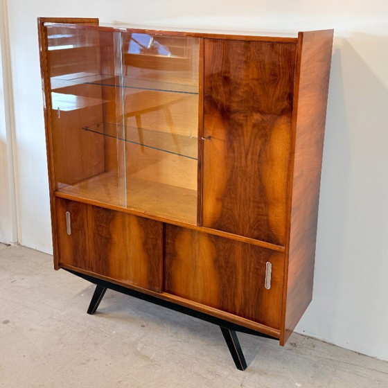 Image 1 of Playful high-gloss highboard with display case