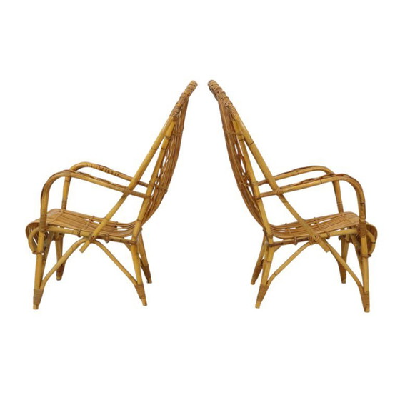 Image 1 of Set vintage di sedie in rattan Poltrone Boho