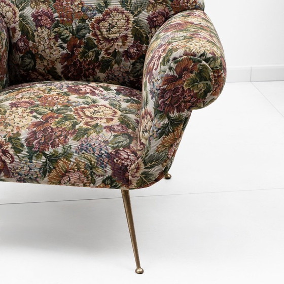 Image 1 of Pair of Gigi Radice Mid-Century Modern Italian Armchairs for Minotti, 50s