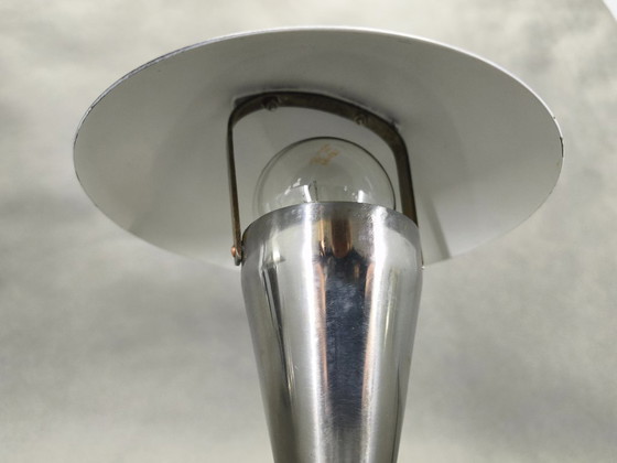 Image 1 of Pair Bauhaus Chrome Adjustable Table Lamps, 1930s Czechoslovakia