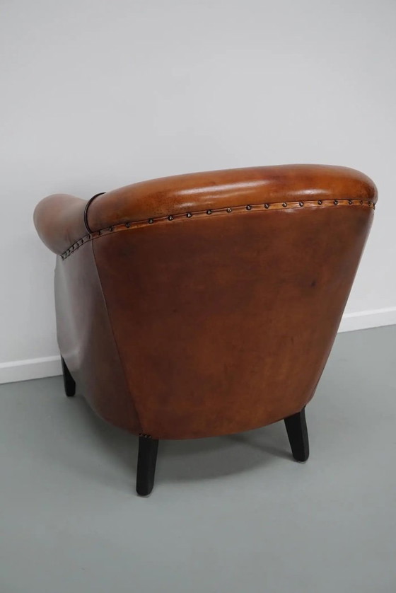 Image 1 of Vintage Nederlandse cognackleurige leren clubfauteuil