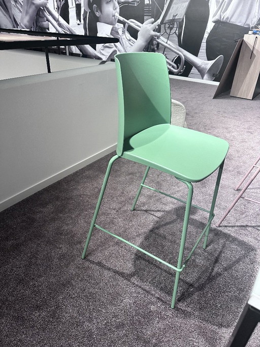 2 green bar stools
