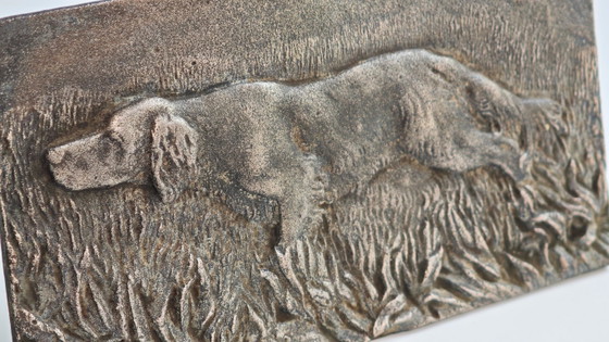 Image 1 of hunting dog Cast iron decorative wall plaque