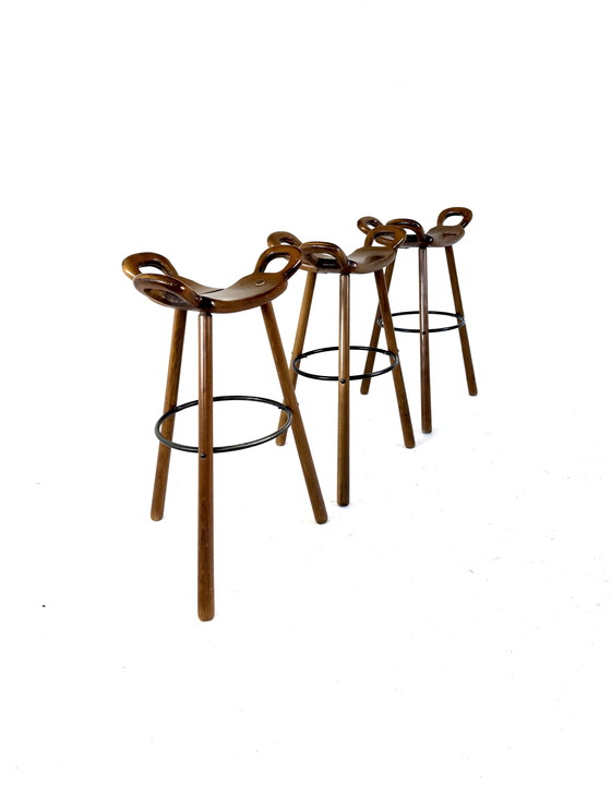 Image 1 of 3 tabourets de bar vintage « Marbella », Conoform '60