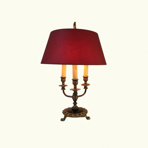 Lampe à poser Bouillotte néo-classique - Laiton et métal doré - Luminaires anciens français