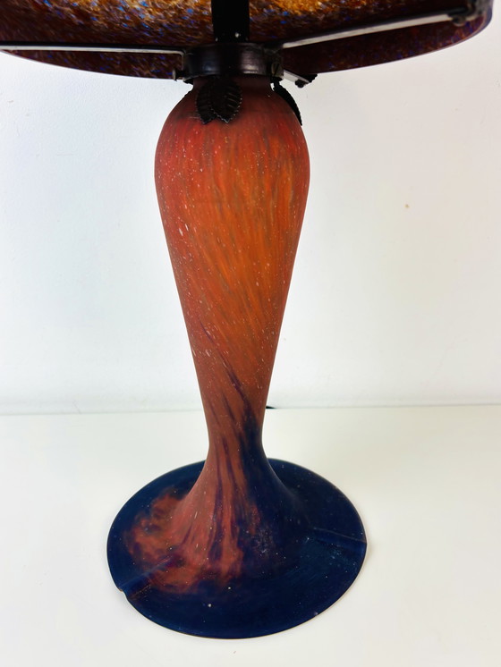Image 1 of Französische Jugendstil-Pilzlampe pate de verre