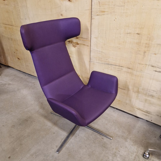 Image 1 of Poltrona girevole Flexi Lounge Purple Poltrona di design in stile anni '70