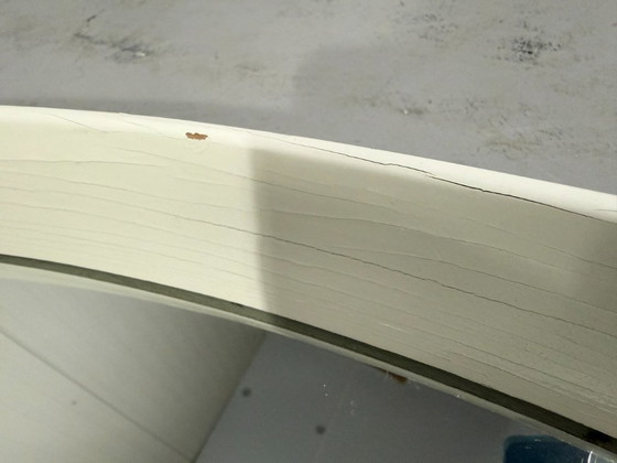 Image 1 of Specchio da parete rotondo XXL in legno bianco, anni '60-'70