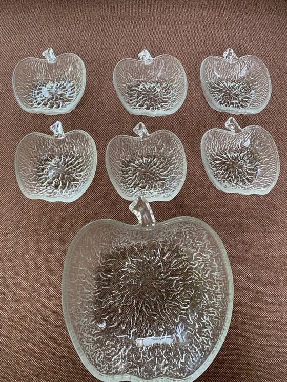 Image 1 of Complete Set Vintage Appel Schalen Glas CoVetro Italië Jaren 70