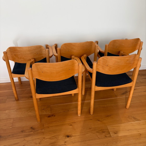 5x Vintage Casala Beechwood Chair – Dining chairs, Textile (photo 9 of 9)