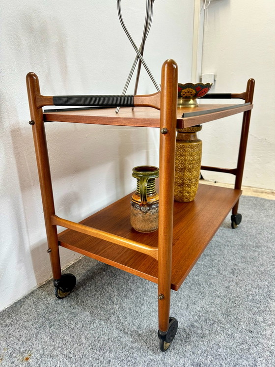 Carrello bar in teak design danese Mid-Century, Carrelli bar, Legno, Marrone (foto 9 di 11)