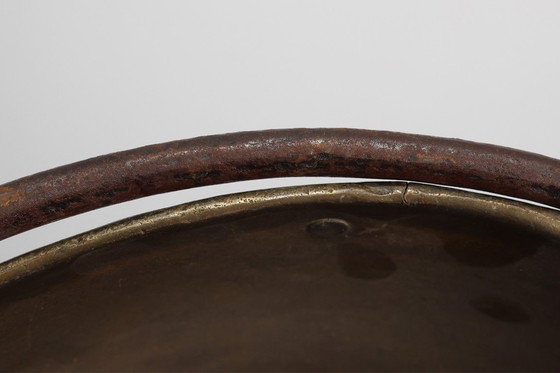 Image 1 of Gran tetera de cobre francesa de granja del siglo XIX con asa de hierro