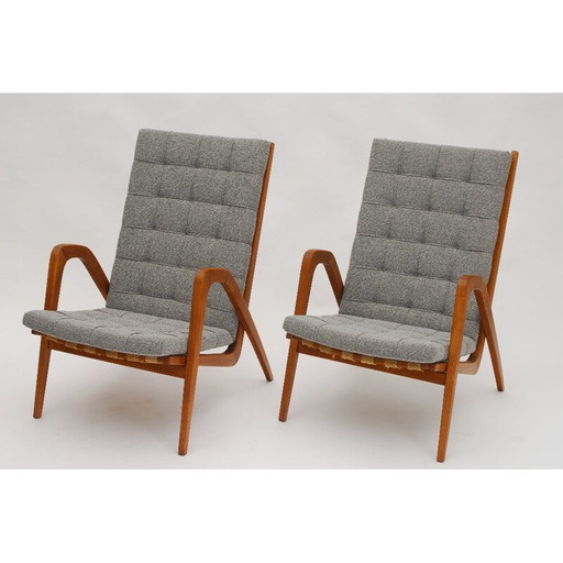 Fauteuil vintage en tissu gris de Vanek, 1950