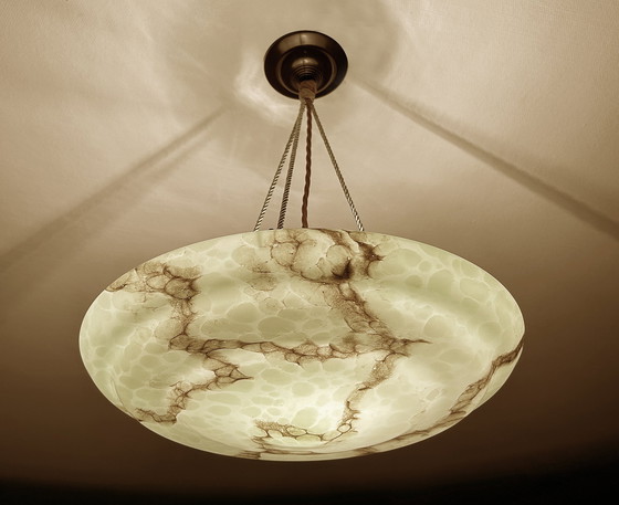 Image 1 of Art Deco Glas & Bakeliet Hanglamp