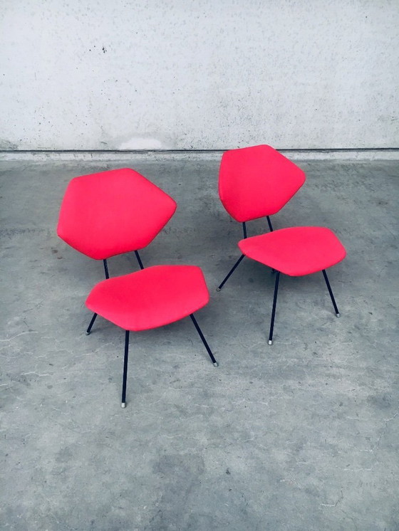 Image 1 of Midcentury Modern Design Low Side Chair set, Italy 1950's