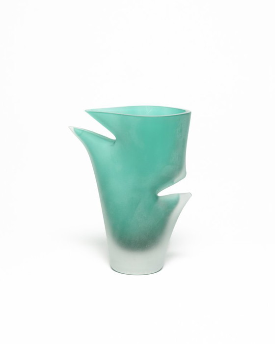 Image 1 of Vaso scultoreo postmoderno "Exotique" in vetro satinato di Rosenthal, Michael Boehm.