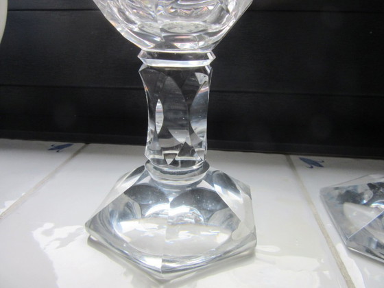 Image 1 of 2 copas de vino antiguas Val St Lambert VSL Royal 172 - altura 17,2 cm