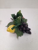 Pair of Italian slipware fruit candle holders