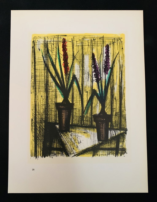 Bernard Buffet, “Fleurs 1967” Openingspromotie! Kleuren Lithografie.