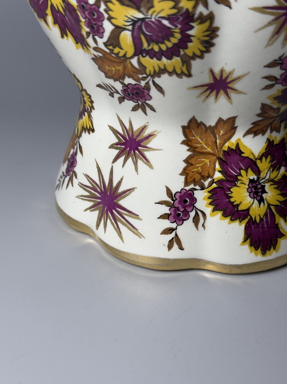 Image 1 of Boch Frères Keramis “Fleur de Saxe” Art Deco Vase
Belgium, circa 1930s