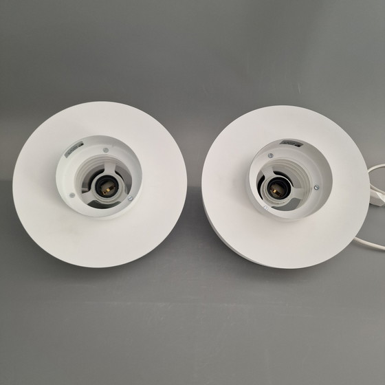 Image 1 of Set Of 2 Danish Pendant Lamps - Horn Belysning - Type 763 - 1980s - White Metal