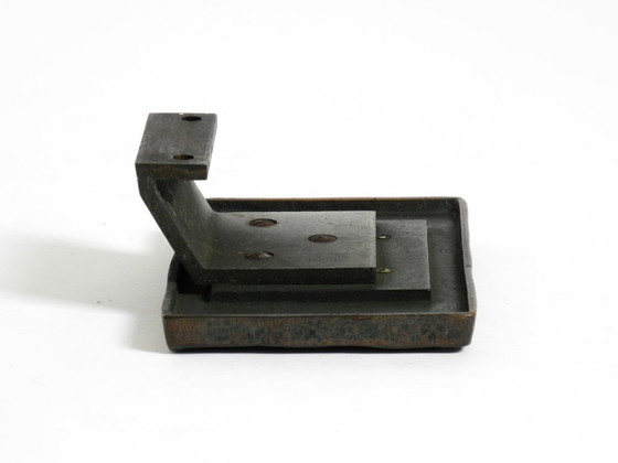 Image 1 of A set of solid, heavy 1970s Brutalist pull handles with letter slot and doorbell, made of bronze by Alpan Germany