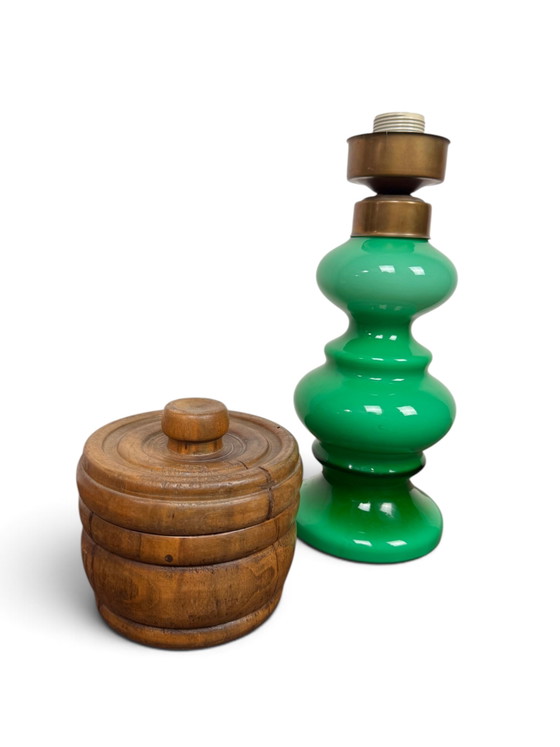 Italian 1960s Green Glass Lamp – Table lamps, Metal (photo 5 of 6)