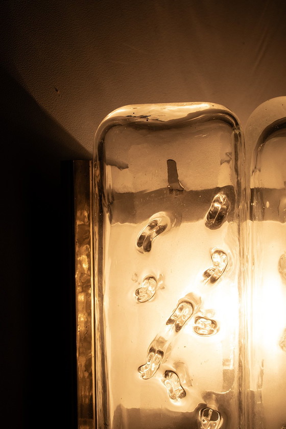 Image 1 of Applique murale Doria en laiton et verre