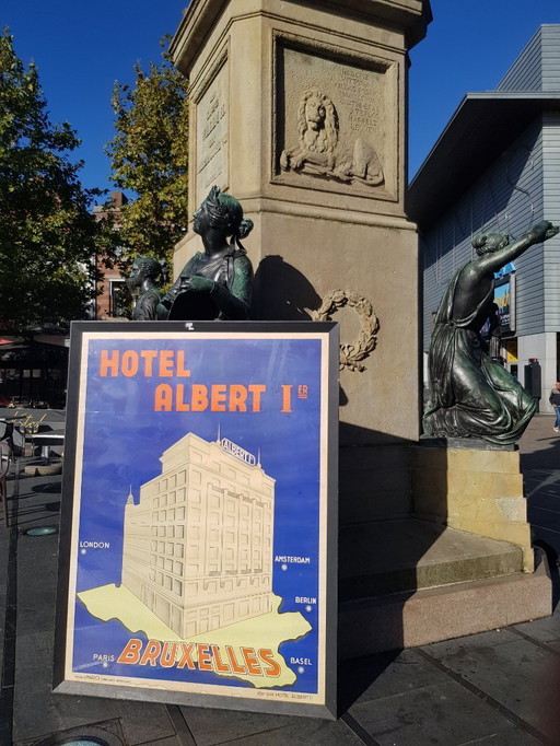 GROTE antieke vintage poster uit 1930 Hotel Albert I