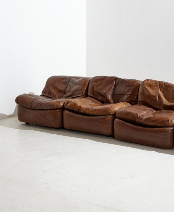 Image 1 of MK8007 Modular leather sofa set by Dreipunkt, Set of 3