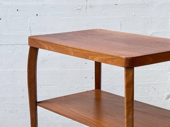 Image 1 of Table d'appoint en bois avec compartiment de rangement, années 1950
