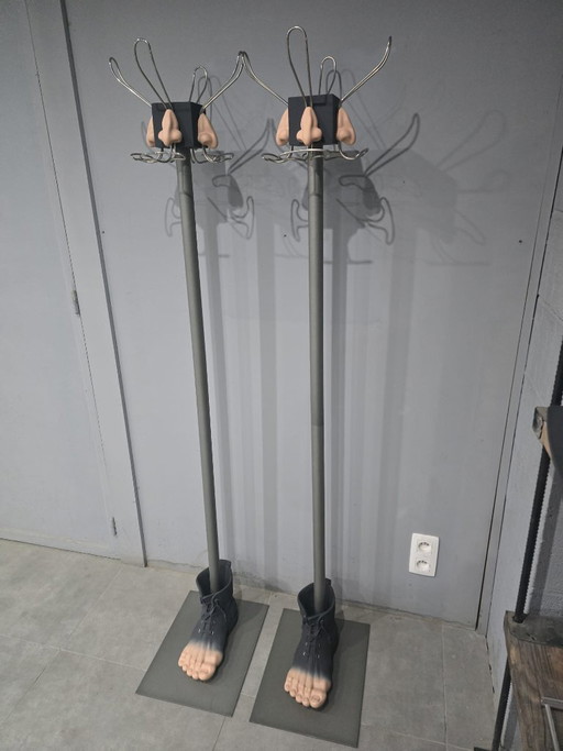Rare Pair of Sculptural Coat Racks "Homage to Magritte" – Antartidee, Italy, C. 1980