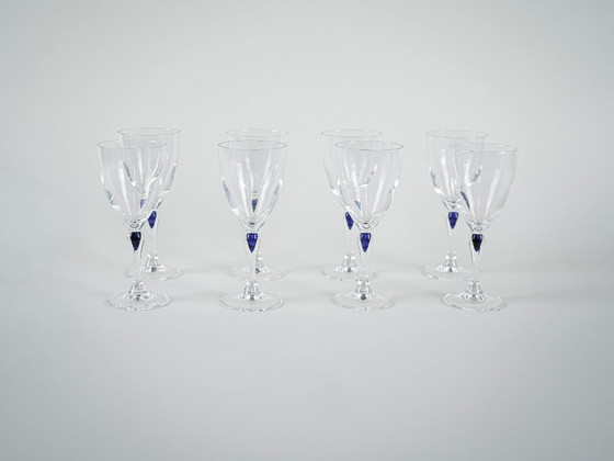 Image 1 of Servizio di bicchieri Venise Saphir, design francese, anni '70, prodotti da Cristal d'Arques