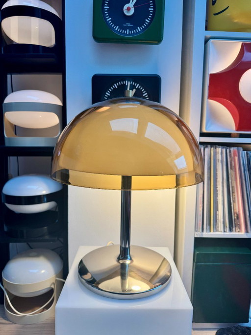 Lampe champignon de l'ère spatiale avec double abat-jour - 1970 Design Classique MCM Ligthning