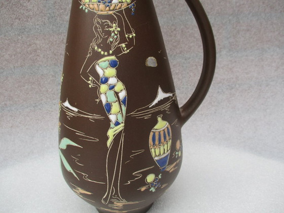 Image 1 of Sparenberg vase, glaze painted, collector, Germany 1950.