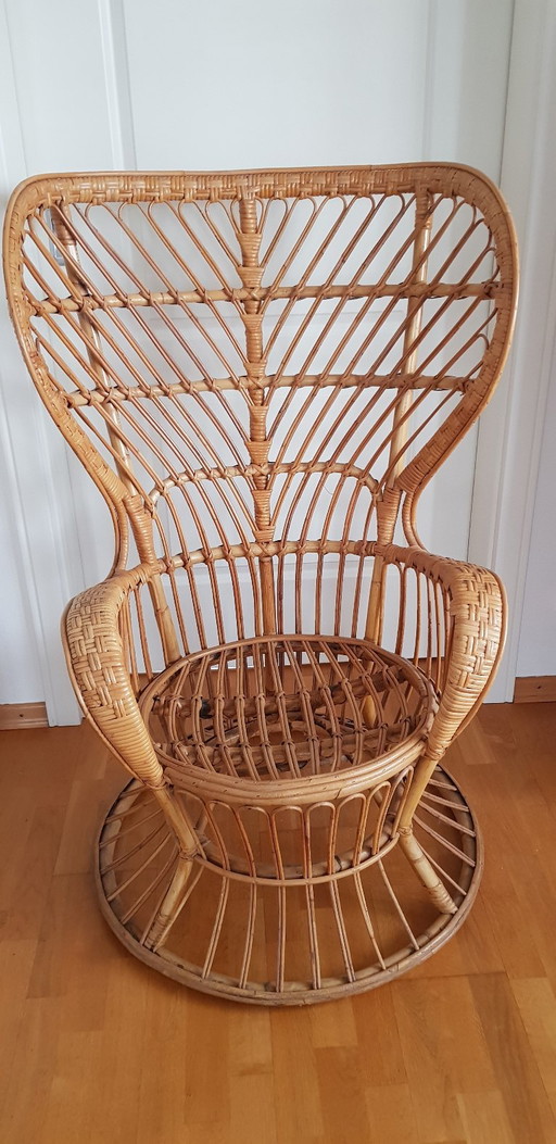 Sessel, Biancomano Aus Rattan Von Gio Ponti,