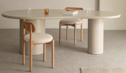 Organic Table Billie, beige - 220cm, 115cm, 76cm