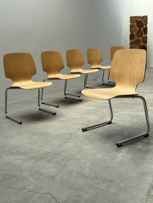 KUSCH & CO. FREISCHWINGER STÜHLE STAPELBAR BUGHOLZ STAHLROHR