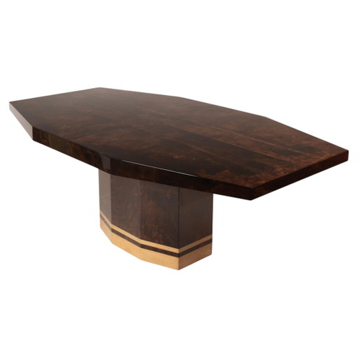 Willy Rizzo & Nucci Valsecchi Parchment Dining Table Mod. 2007D for TURA Milano