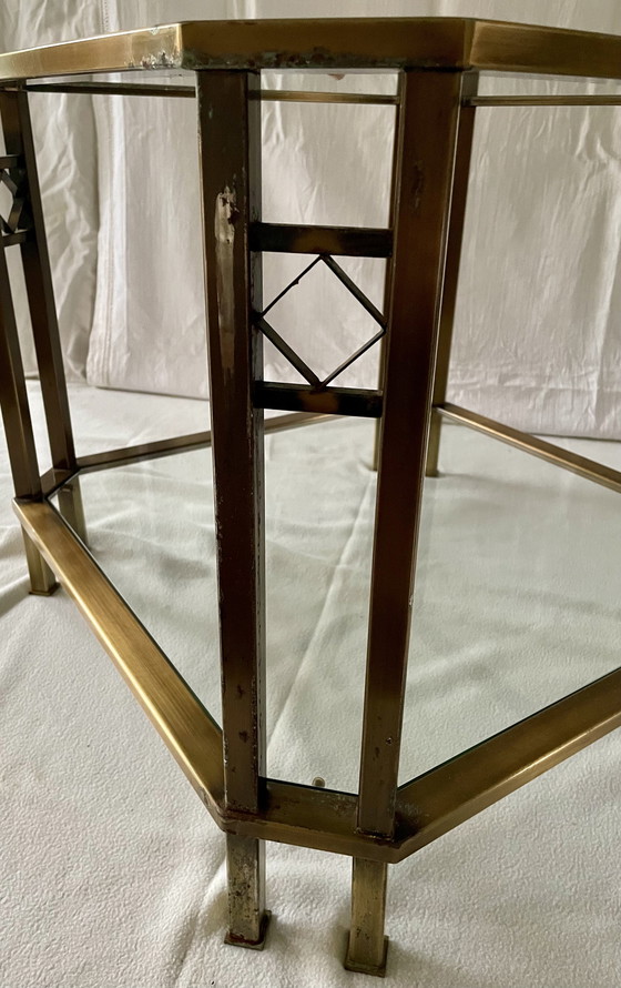 Image 1 of Table d'appoint vintage Belgo Chrom - Sélection Dewulf (années 70-80), style Hollywood Regency