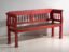 Antique red painted pine bench with turned back – Central Europe, circa 1900 – Benches, Rustic (photo 9 of 40)