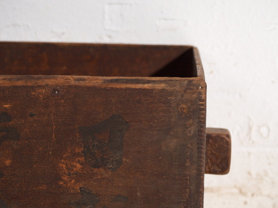 Ancienne mesure à grain Dou en bois d'orme, Chine, circa 1900, Objets déco, Fer, Marron, Rustic (photo 4 sur 11)