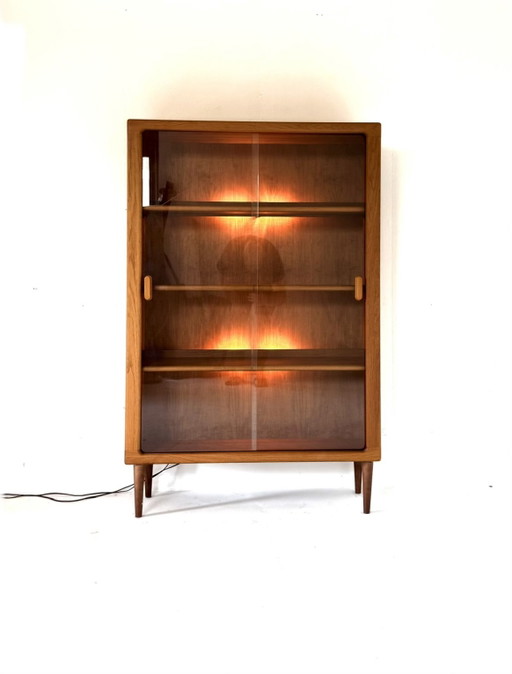 Vintage XL dänische Teakholz-Vitrine, CFC Silkeborg ‘80 – vitrinekasten, Glass, Wood (photo 2 of 15)
