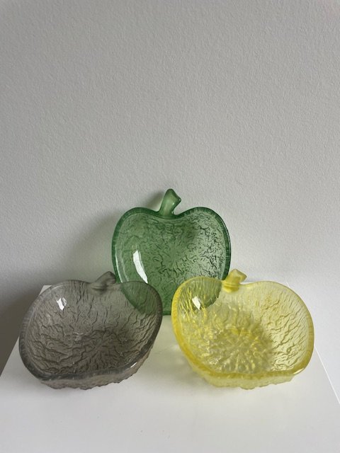 3 X bols en verre vintage en forme de pomme de Covetro Italia