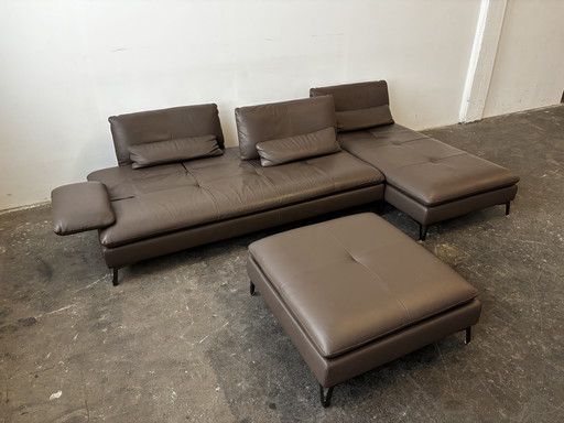 Divano di design Roche Bobois, divano in pelle, come nuovo